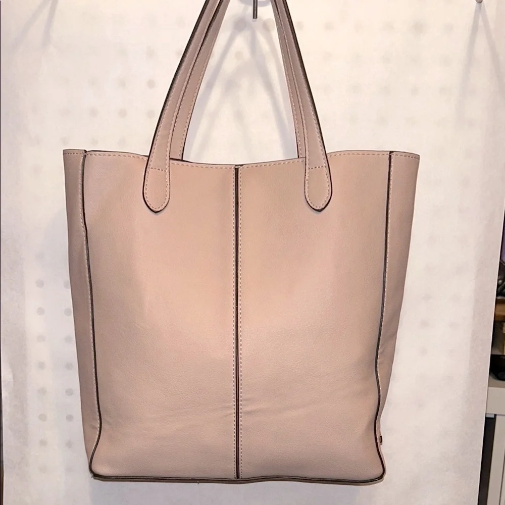 Steve Madden - Mini Cori Tote Faux Blush Pink Leather & Faux Pink Suede Interior